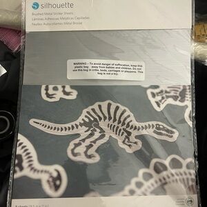 Silhouette Brushed Metal Sticker Sheets
